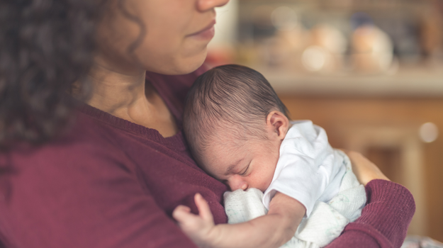 Woman holding baby