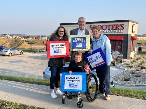 Sioux Empire United Way Volunteers at Scooter's Coffee