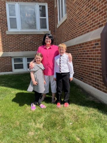 Peggy and her grandchildren