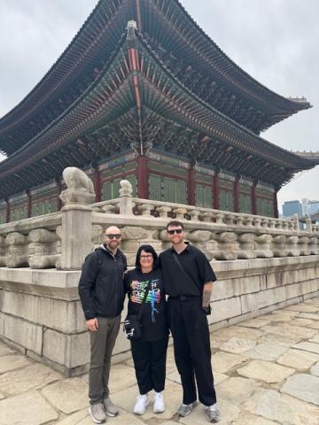 Peggy and her sons in South Korea
