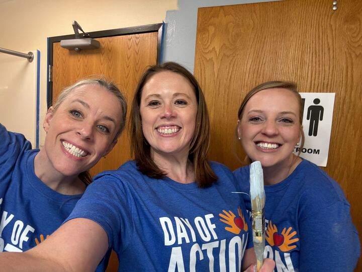 Kate Kotzea with 2 Click Rain Volunteers participating in Sioux Empire United Way's 2024 Day of Action